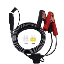 SAE To Alligator Clip Extension Cable, 16.5FT 14AWG Battery Quick Connect Cord