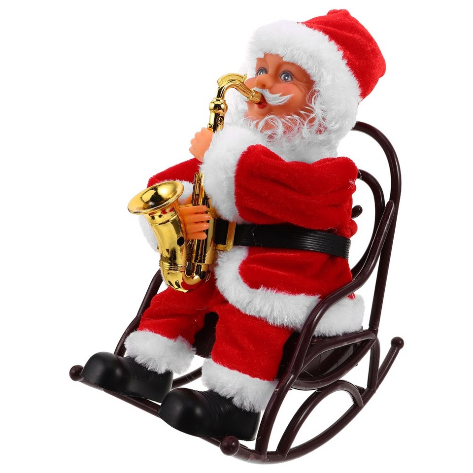 Electric Musical Santa Claus Toy Sitting On Rocking Wheelchair With ...
