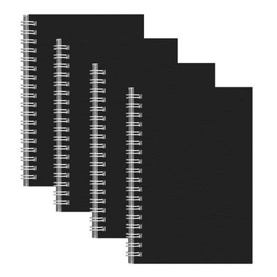 Nichela 4 Pack Spiral Notebook for Work - 4'' x 6'' Softcover Notebooks black