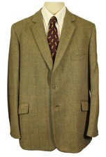 Vintage British Lambourne Phillips & Piper 44" Brown Tailored Tweed Jacket.