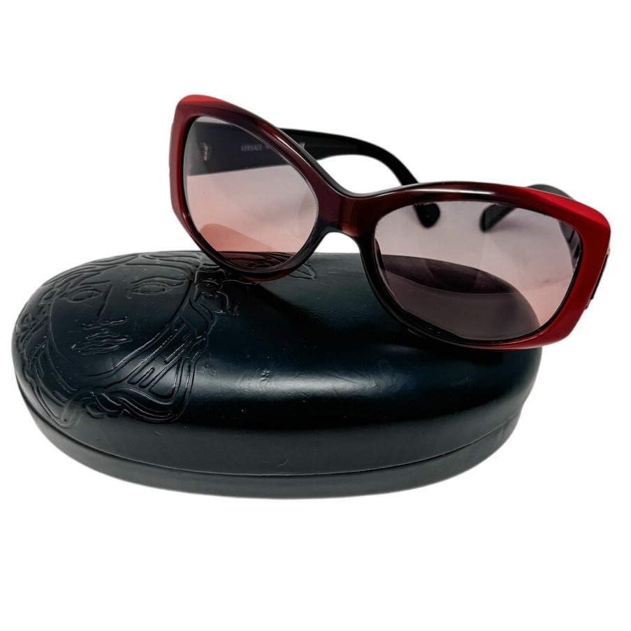 Versace Ombre Rectangle Rhinestone Logo Sunglasse… - image 2