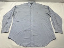 VTG Ralph Lauren Button Shirt Men 16.5 - 35 Blue Oxford Yarmouth Flesh Pony