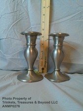 Brushed Metal Candlestick Holders Silver 5" Tall