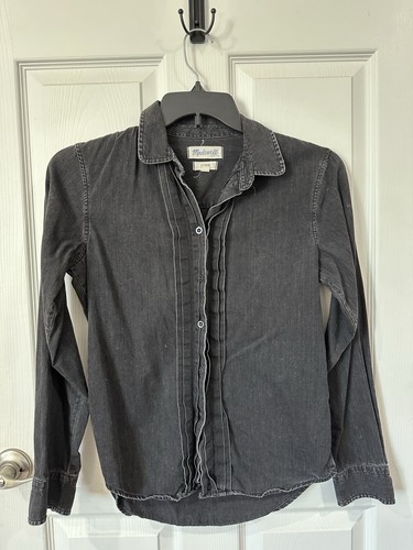 Madewell, Madewell Women's Button-Down Top Black, Size Medium