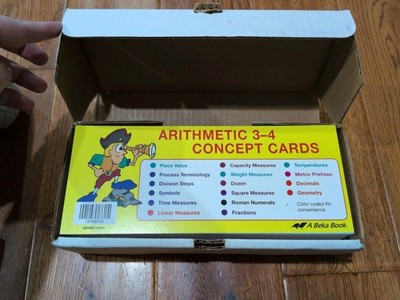 ABeka ARITHMETIC 3-4 Grade CONCEPT CARDS Math Flashcards COMPLETE SET