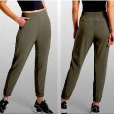 Athleta Textured Brooklyn Jogger Pull-on Pants Olive Green size 6