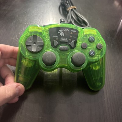 PlayStation 1 Genuine MadCatz Neon Green Dual Force Turbo Controller *TESTED!*