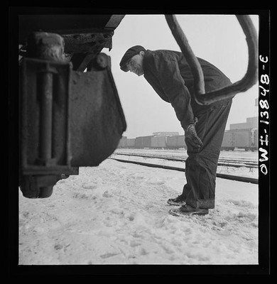 Chicago Illinois 1943 Indiana Harbor Belt Railroad Freight Train Inspection