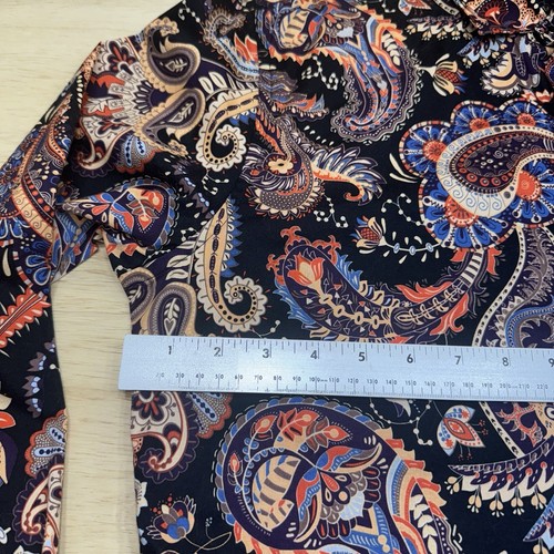 Consequence Shirt Mens Medium Black Dragon Paisley Long Sleeve Button Up Stretch - Picture 12 of 22