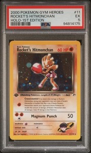 Rocket's Hitmonchan 11/132 Gym Heroes 1st Edition Holo Rare