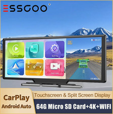 10.26" 4K Dashcam Touchscreen Car Stereo Portable Apple CarPlay Android Auto US