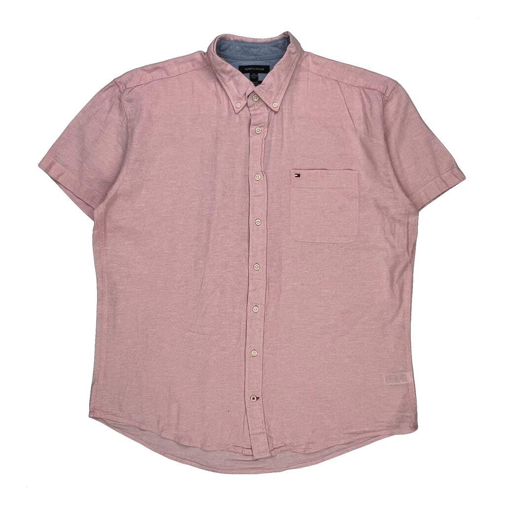 Tommy Hilfiger Short Sleeve Shirt - 2XL Pink Cotton