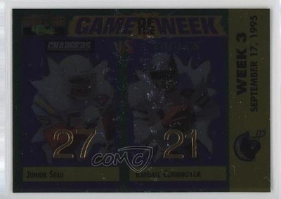 1995 Classic Pro Line Foil Junior Seau Randall Cunningham #V-09 HOF 0kb5