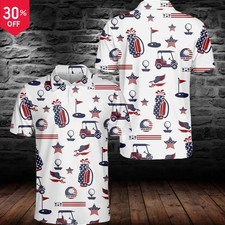 USA Golf Polo Shirt Funny Sport Team Men's