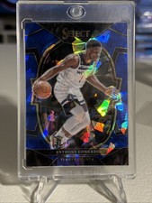2022-23 Panini Select - Concourse Anthony Edwards #46 Blue Cracked Ice Prizm
