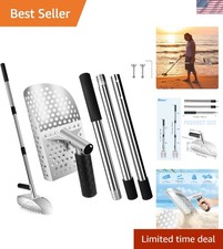 Heavy Duty Stainless Steel Sand Scoop with Long Handle for Metal Detecting