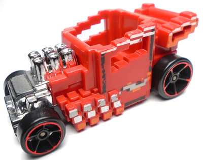 2019 HOT WHEELS HW RIDE-ONS PIXEL SHAKER RED DIECAST 2 1/2'' CAR W/ ORANGE WHITE