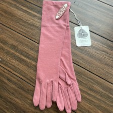 Vintage Aris Pure Wool Pink Gloves Size 7 Long Nice Pretty Rare Clean Tags