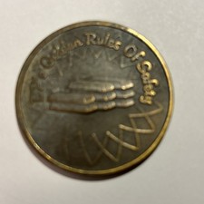 Rules of Safety Vintage BP BRITISH PETROLEUM ~BP's Golden Bronze Challenge Coin