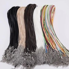10/20/30Pcs Braided Leather Cord Necklace Rope Lobster Clasp DIY Jewelry