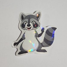 Sticker Decal RACCOON cartoon shiny New Unused 2.5"