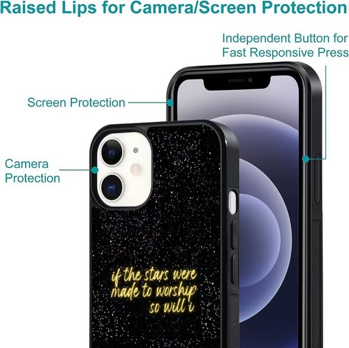 For iPhone SE4 16E 12 13 14 15 16 Pro Max Rubber Cover Bible verse If stars were - Picture 23 of 25