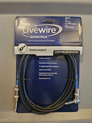 Livewire Advantage Instrument Cable Angled/Straight 10 ft. Black