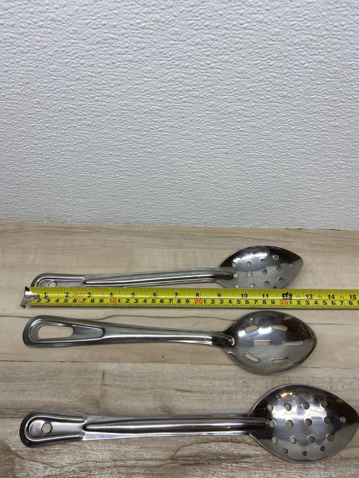 Stainless Steel Set Of 3 Long Handle Slotted 13" Commercial Serving