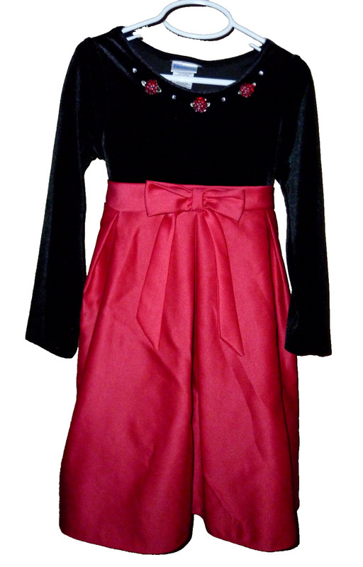 **THOMAS** Girl's Dressy Long Sleeves Dress Size ((6)) Polyester * Spandex.EUC.