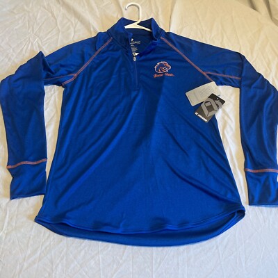 NWT Colosseum Boise St. Broncos Royal Stingray 1/4 Zip Light Pullover Women s XL