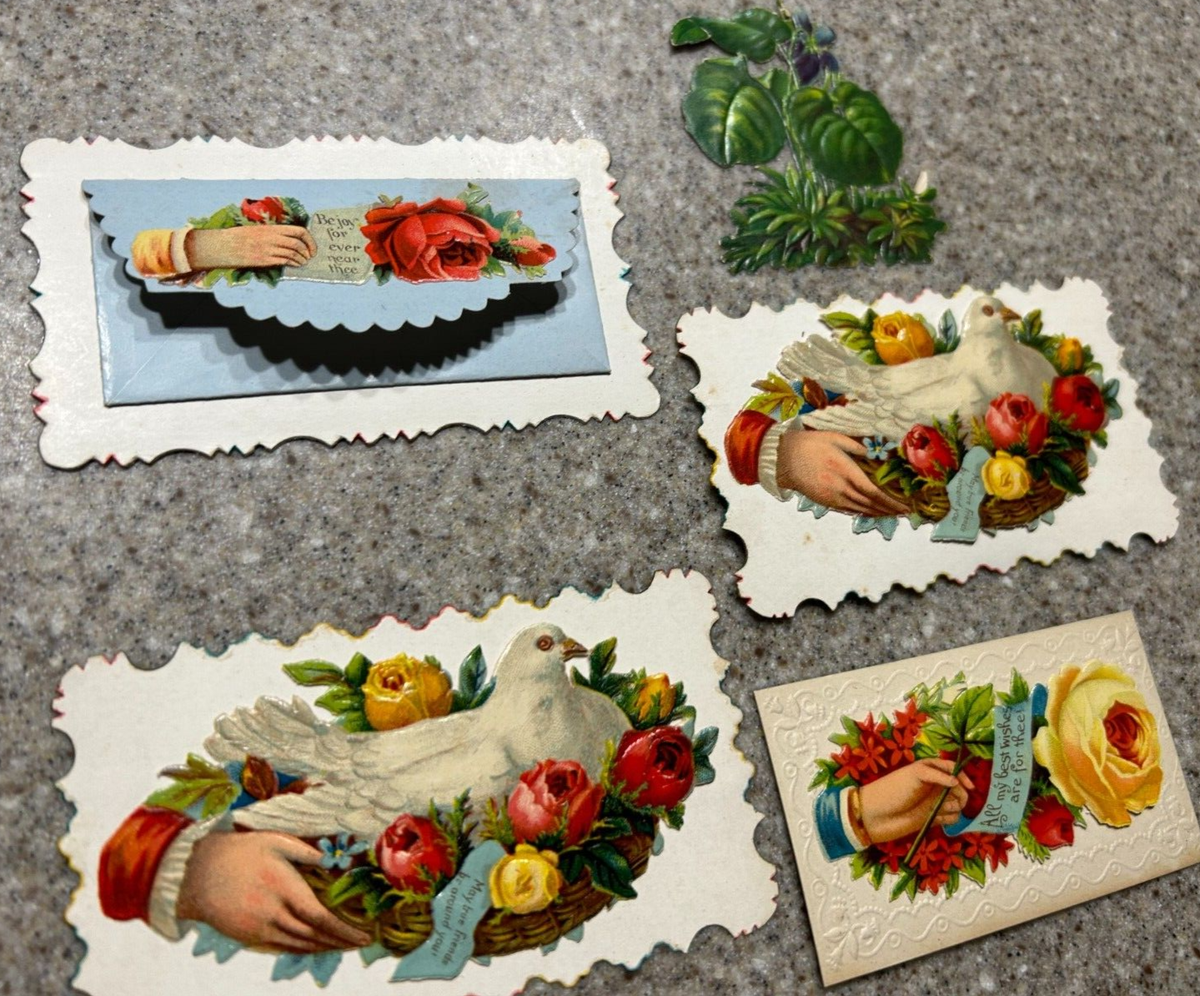 1900- 1910 Vintage Die Cut Embossed Friends Victorian Calling Card