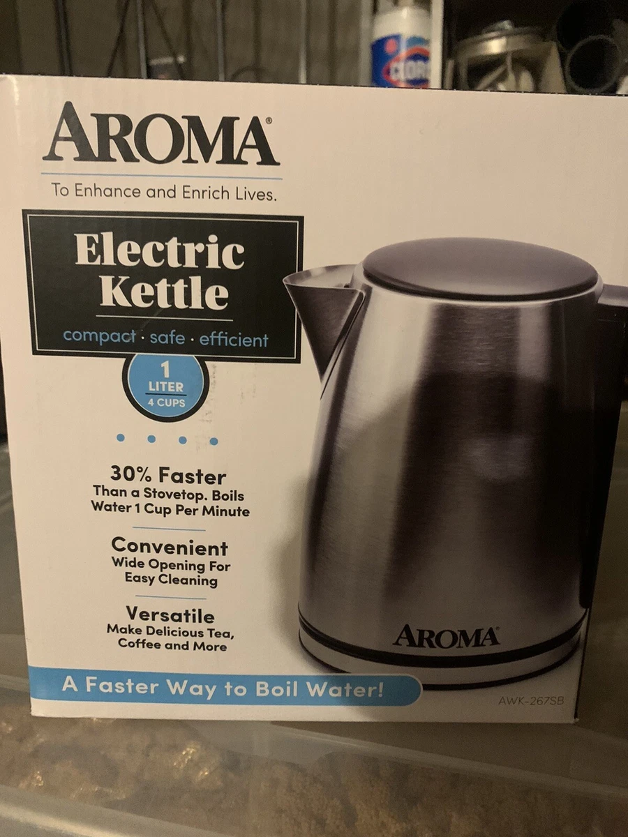 Aroma AWK-267SB 1 Litre Stainless Steel Electric Kettle