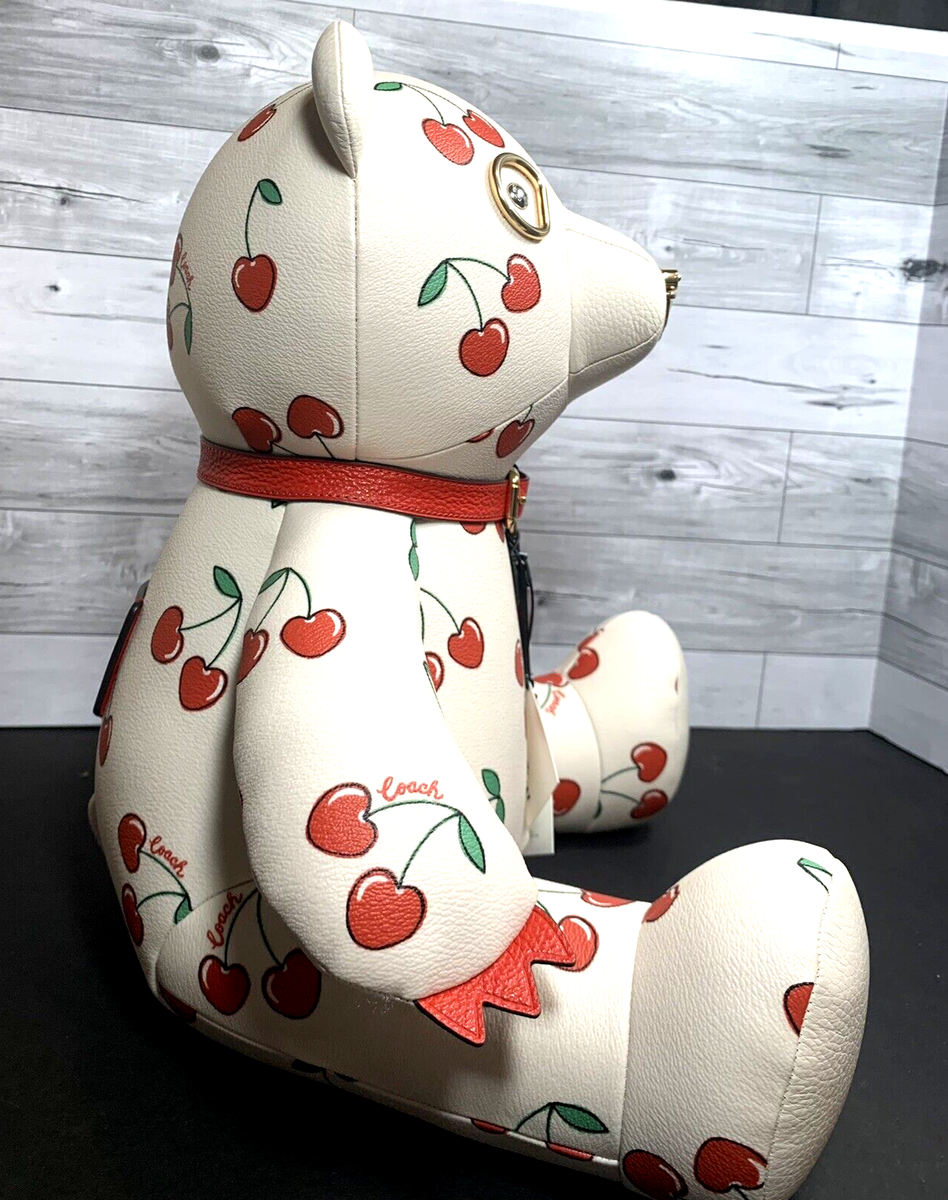 coachベアー Coach Collectible Large Bear Cherry Print Chalk Multi CF007