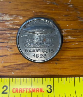 Unusual Antique Zeppelin Hugo Eckener Tag Saarlouis 1926 Pin Tinnie