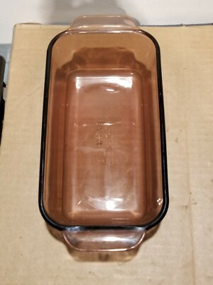 Pyrex Corning Dark Cranberry Glass Bread Loaf Pan Baking Dish 1.5 Quart