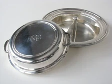 Vtg Middletown Silver Company EPNS 3-Section Silver Plate Serving Platter w/ Lid