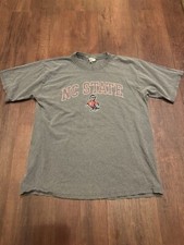 NC State Vintage Cotton Exchange T Shirt Grey Varsity Large Made In USA