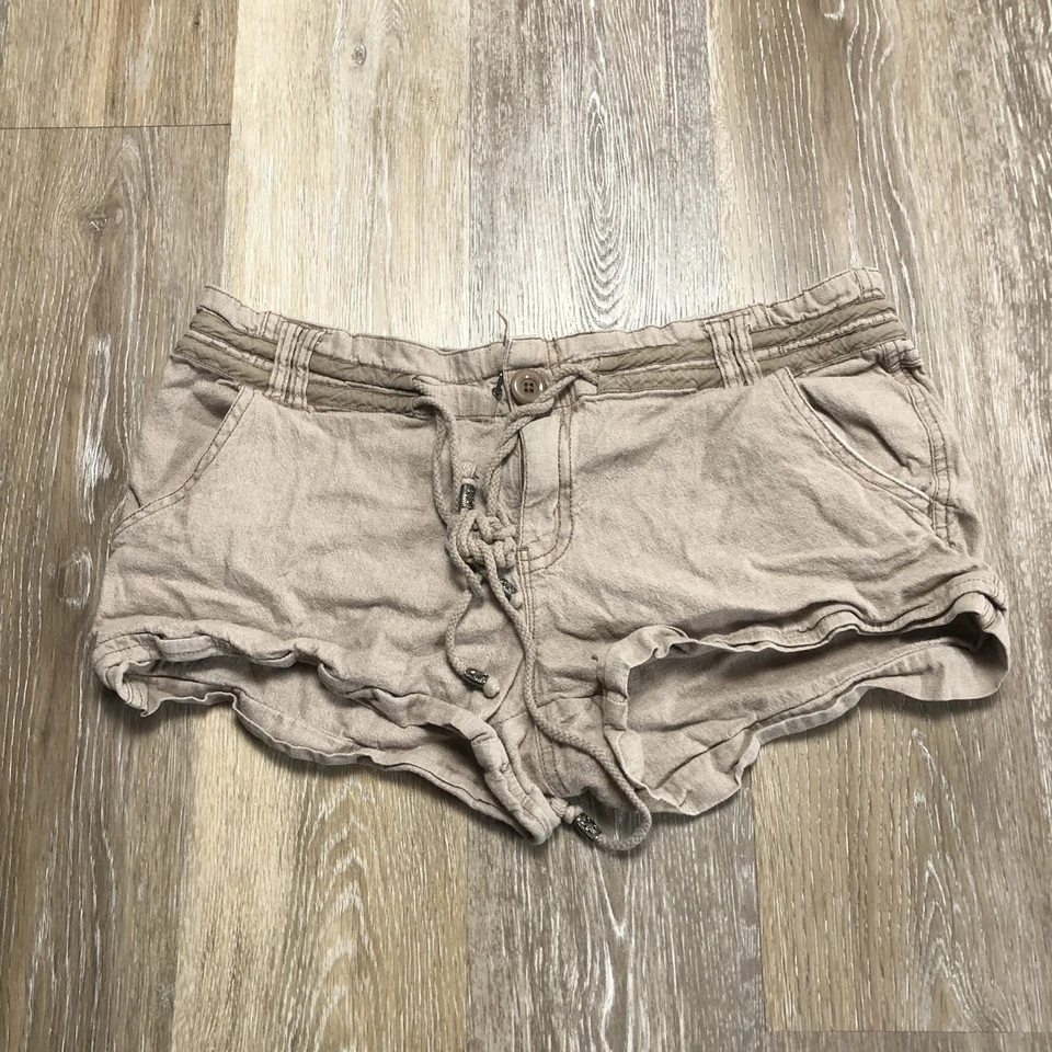 Pantalones Cortos Informales Para Mujer VANITY Corbata Cintura Tiro Medio Marrón Talla 13 Foto 2 de 4