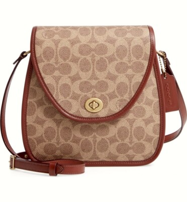 coach turnlock flap square pouch