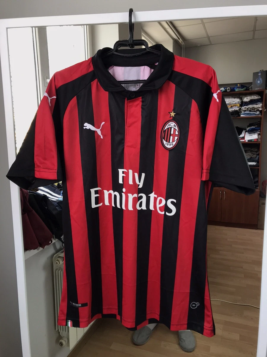 AC MILAN 2018 2019 HOME SHIRT ACM FOOTBALL SOCCER JERSEY MAGLIA PUMA MENS  SIZE S