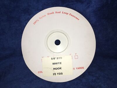 LOT OF 3 100% Nylon Hook & Loop Fastener, 25 Yds Length, 5/8'' STD, WHITE HOOK