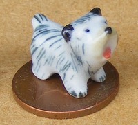 1:12 Dolls House Miniature Small Black & White Ceramic Ornament Puppy Dog F 1:12 Dolls House Miniature Small Black & White Ceramic Ornament Puppy Dog F