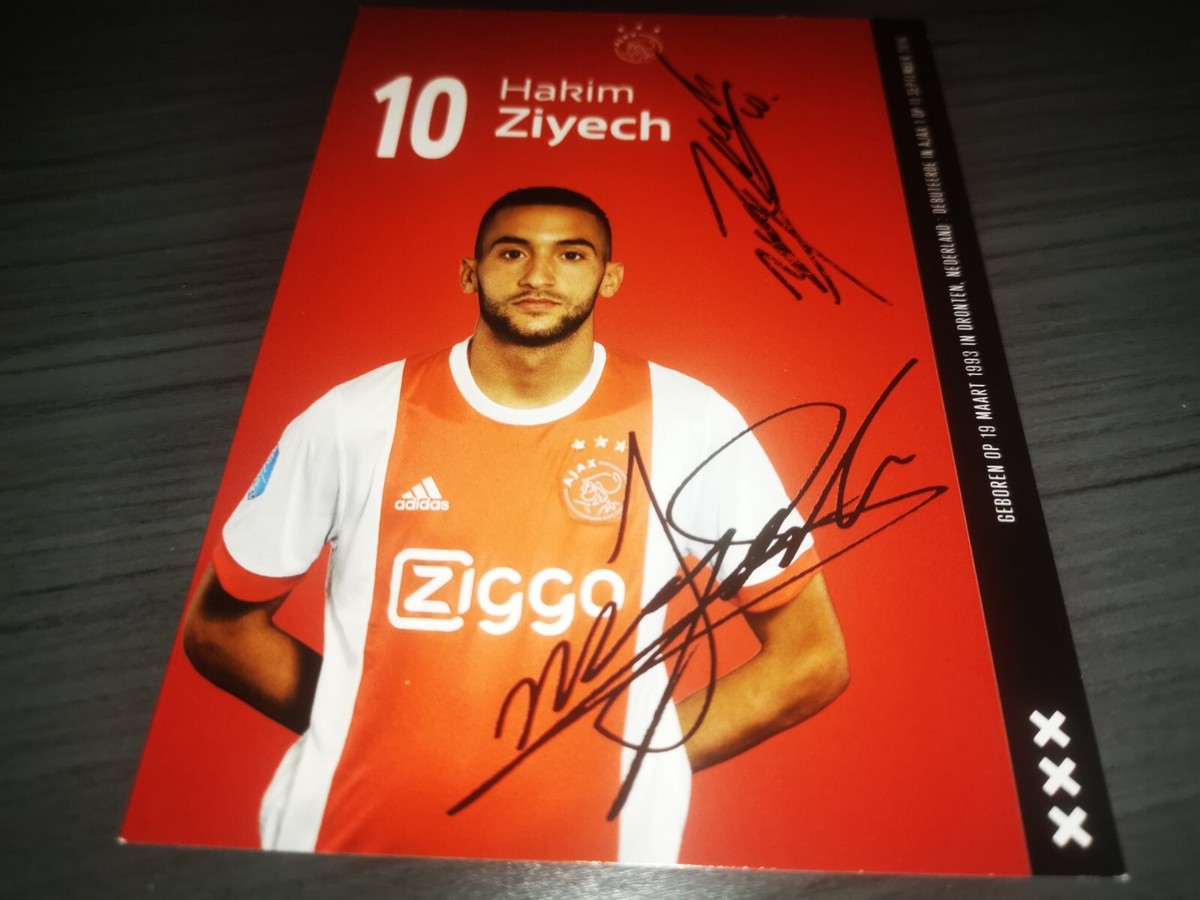 Hakim Ziyech hand signed Ajax Amsterdam Club autograph card | eBay