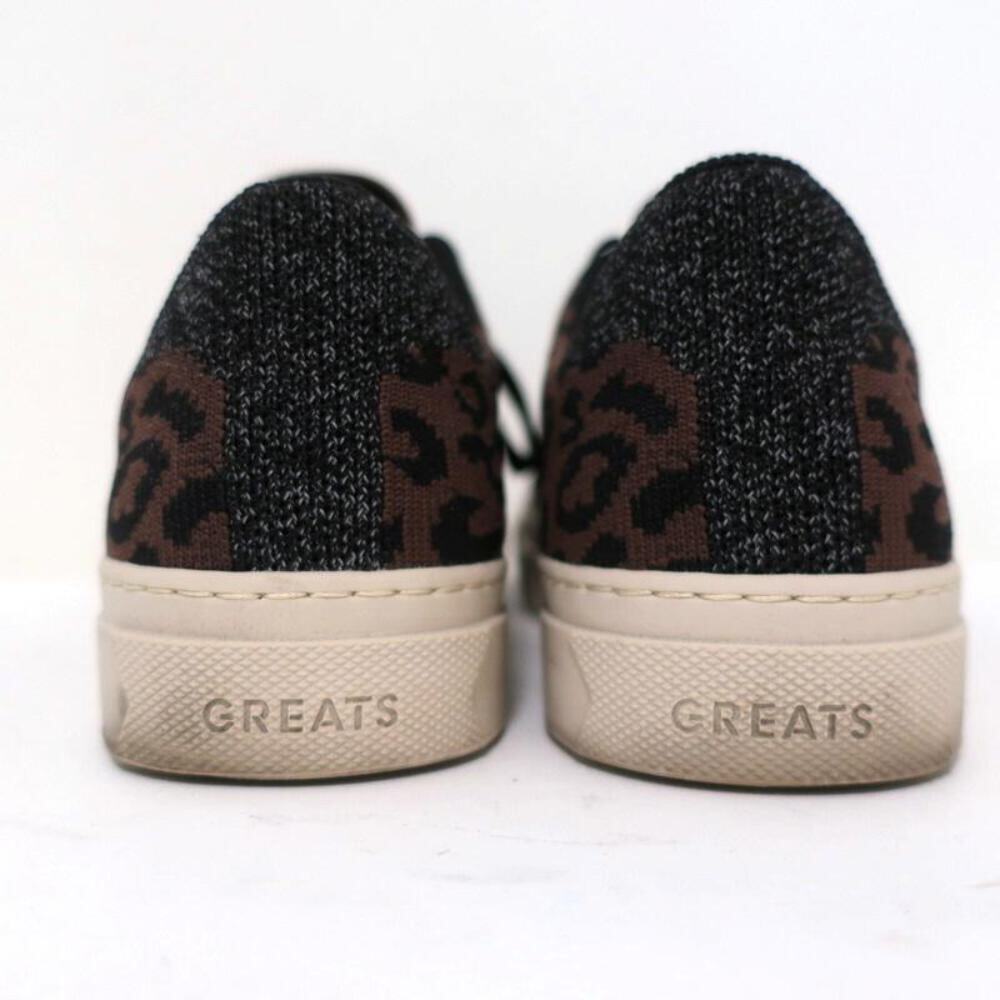 GREATS Royale Knit Low Top Sneakers Dark Brown Leopard Print  display picture 1