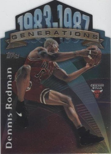 🔥DENNIS RODMAN 1997-98 TOPPS FINEST FORCE RARE GOLD REFRACTOR #'D