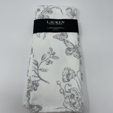 Lauren Ralph Lauren Kitchen Towels Gray Floral, Set of 2, 100 Cotton