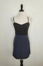 ALLSAINTS Slip Dress Women's Size 6 Spaghetti Strap Black Blue Block Colors