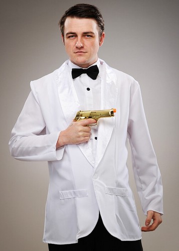 Mens James Bond Style White Tuxedo 
