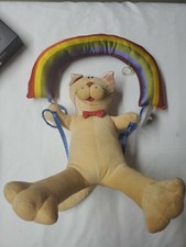 1983 Flying Fantasies by Dakin Bear "Whiskers Under Rainbow" Vintage Collector
