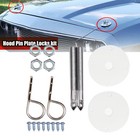 <!--F#f_0-->1016 Stainless Steel Chrome Mount Hood Pin Pins Plate Lock Clip Kit Universal US<!--F/-->